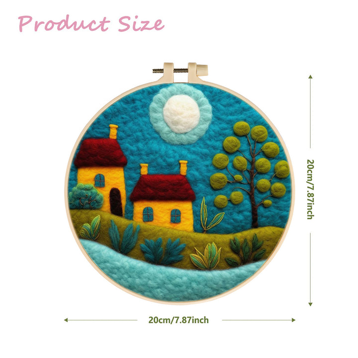 The House in the Moonlight Wool Needle Felting Painting Kit