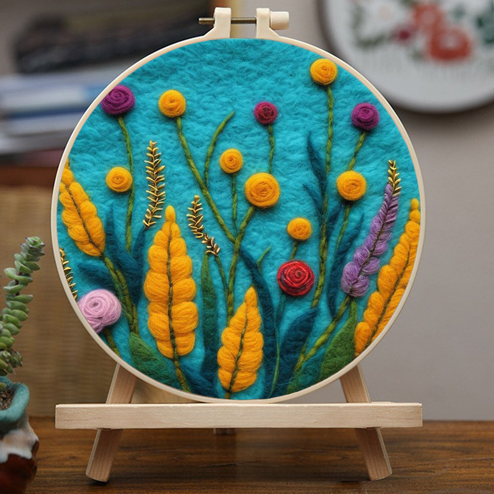 Flowers Grow Freely in the Garden Wool Needle Felting Painting Kit
