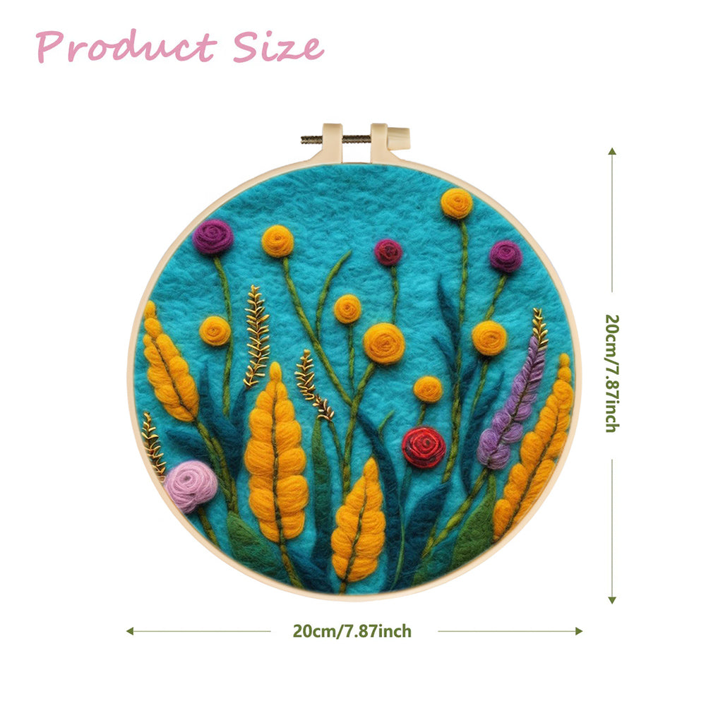 Flowers Grow Freely in the Garden Wool Needle Felting Painting Kit