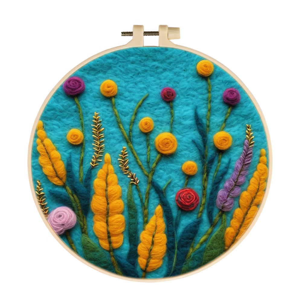 Flowers Grow Freely in the Garden Wool Needle Felting Painting Kit