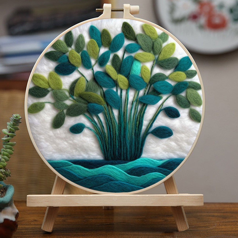 Plants Growing by the River Wool Needle Felting Painting Kit
