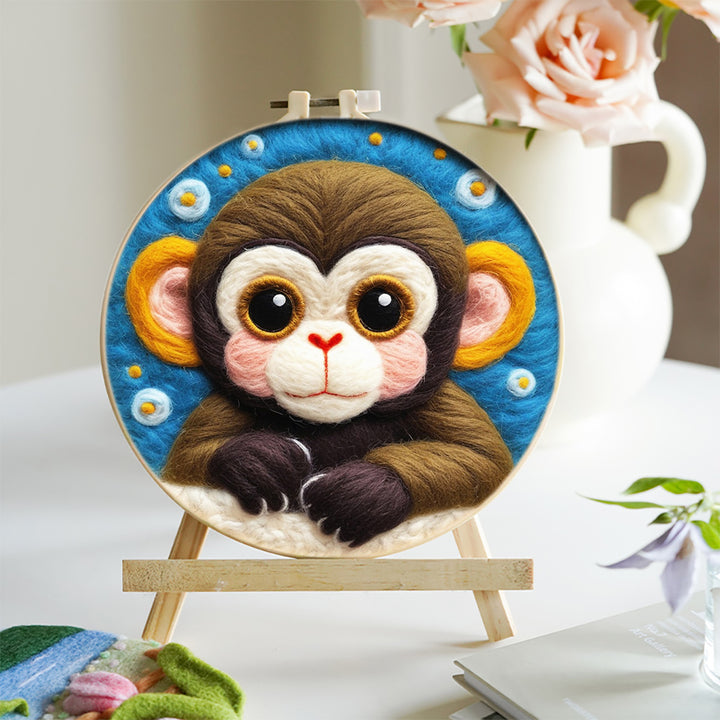 Little Monkey Wool Needle Felting Painting Kit