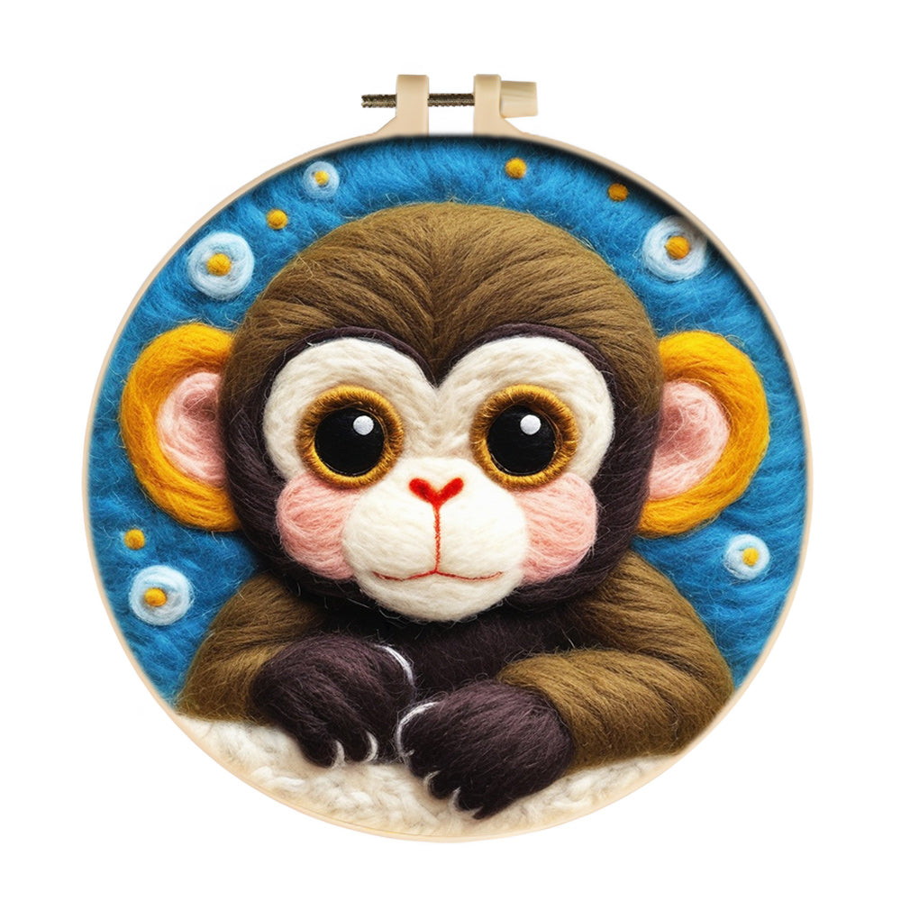 Little Monkey Wool Needle Felting Painting Kit