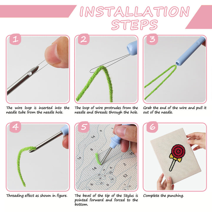 Desk Art Tools Mini Punch Needle Kit (4pcs)