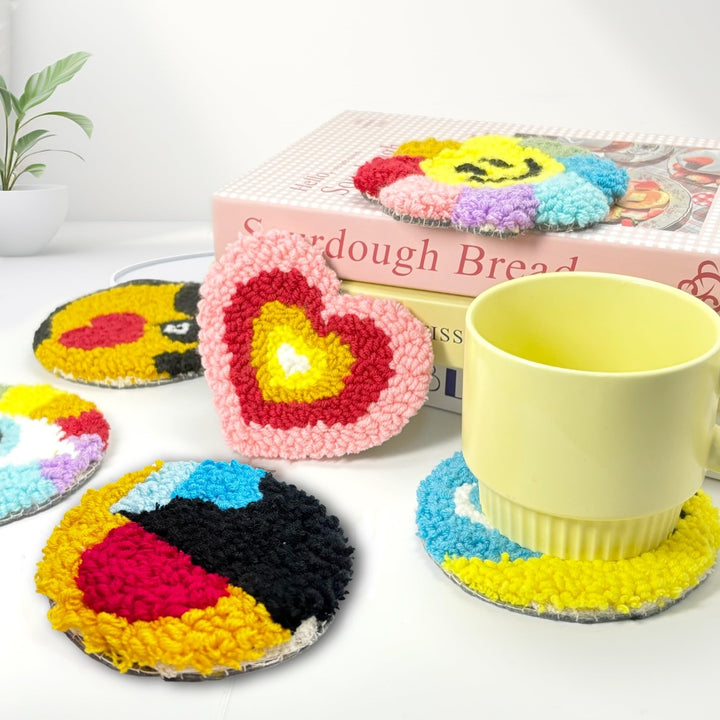 Full of Love Punch Needle Coasters Kits 6 Pack