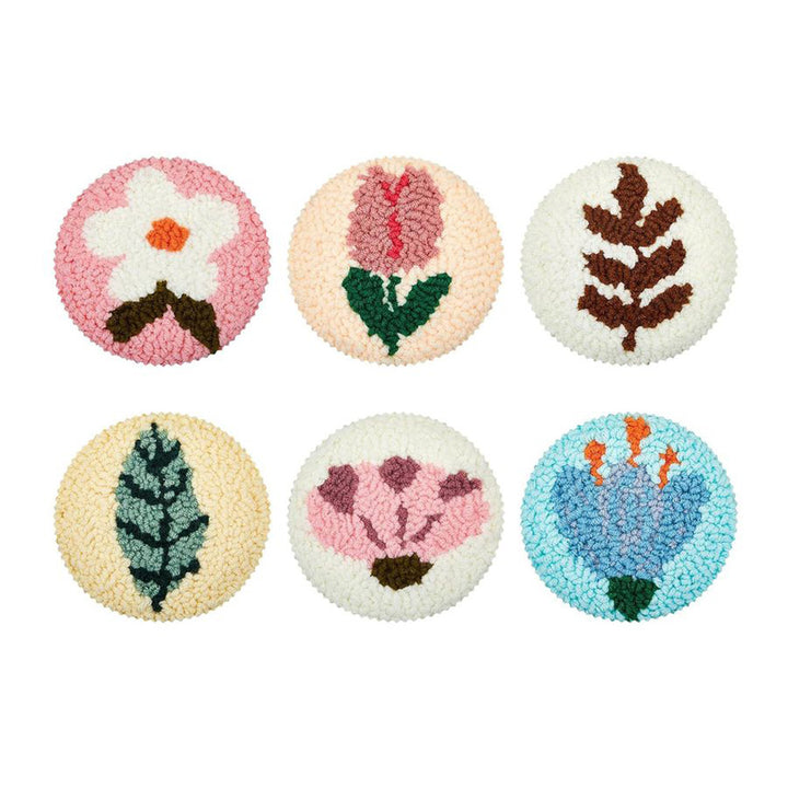 Natural Colors Punch Needle Coasters Kits 6 Pack
