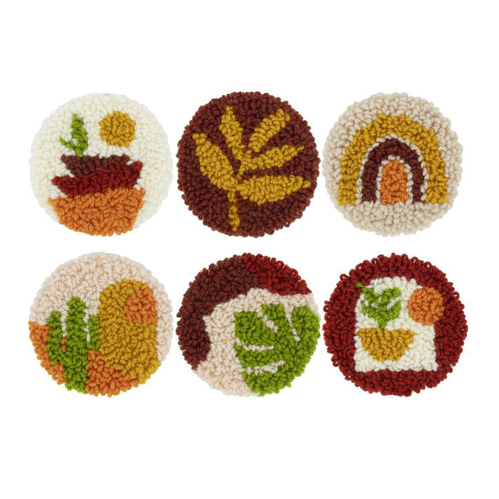 Maillard Color Punch Needle Coasters Kits 6 Pack