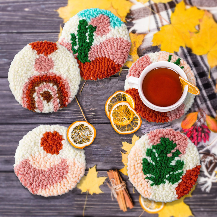Tropical Punch Needle Coasters Kits 6 Pack