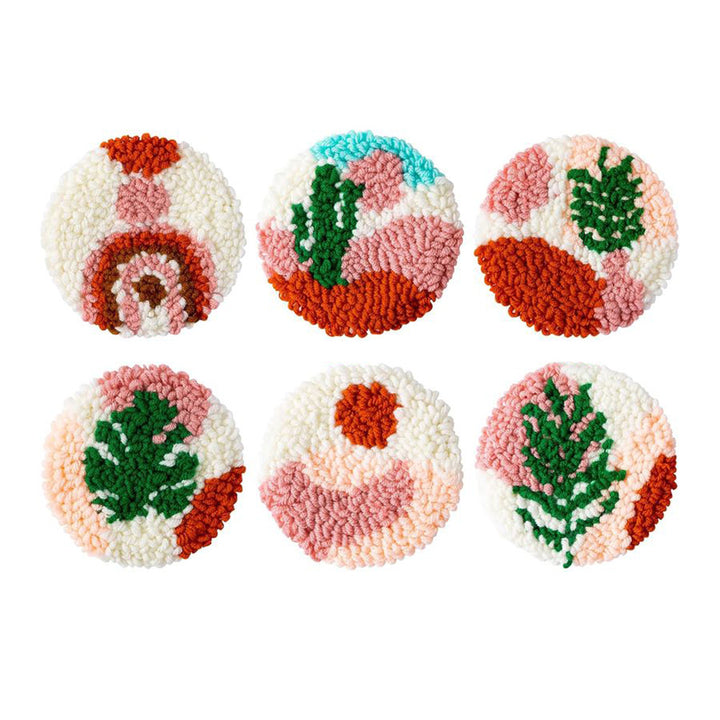 Tropical Punch Needle Coasters Kits 6 Pack
