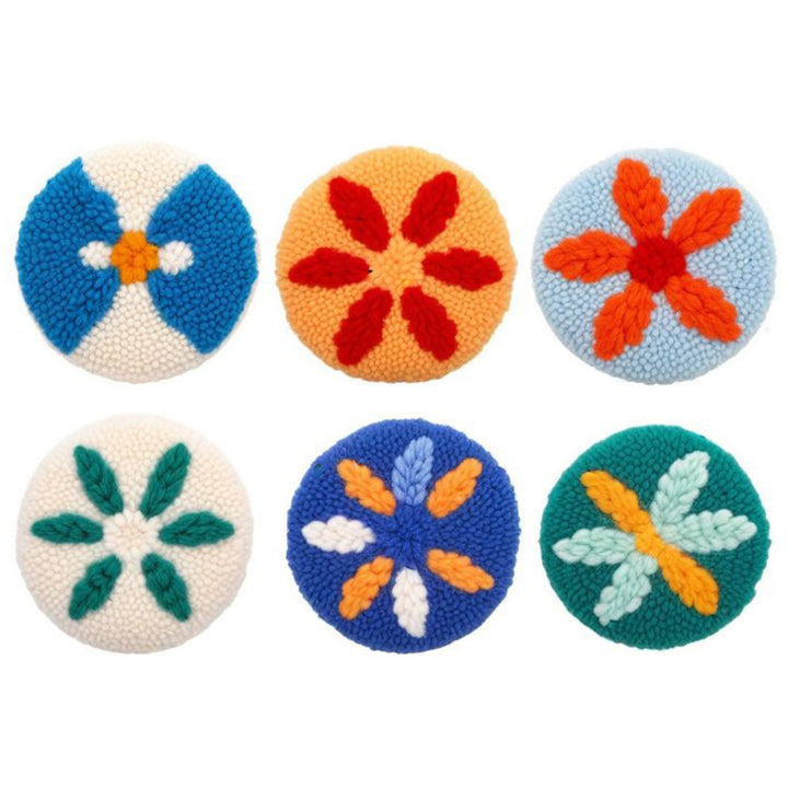 Petal Punch Needle Coasters Kits 6 Pack