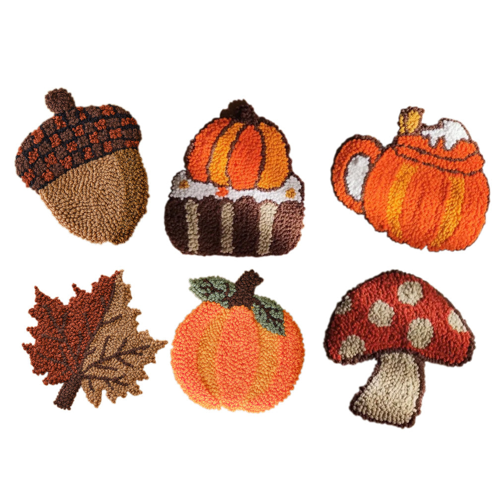 Autumn Punch Needle Coasters Kits 6 Pack