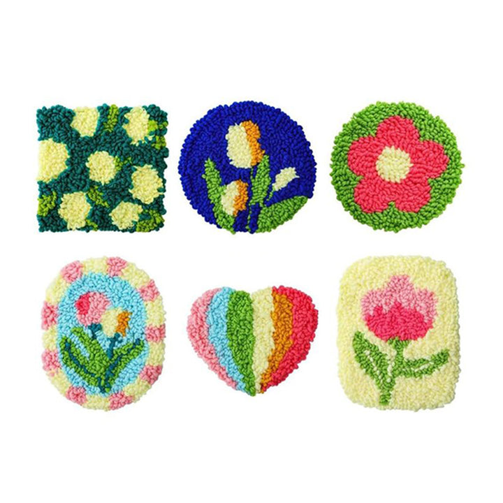 Bloom Punch Needle Coasters Kits 6 Pack