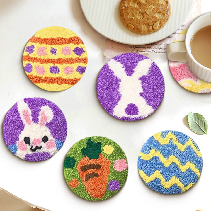 Easter Punch Needle Coasters Kits 6 Pack