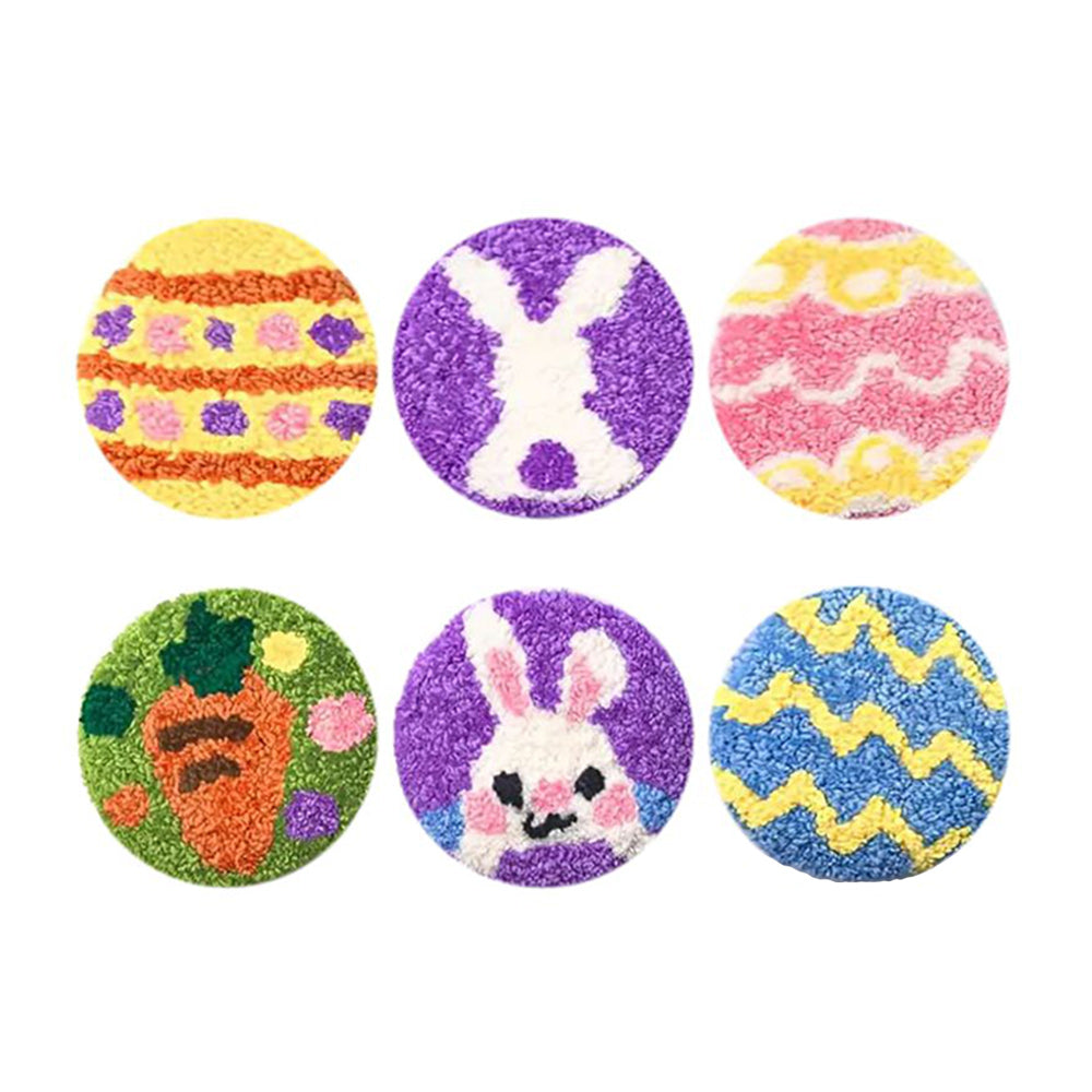 Easter Punch Needle Coasters Kits 6 Pack
