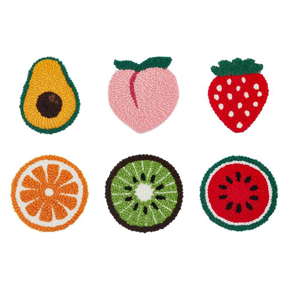 Fruits Punch Needle Coasters Kits 6 Pack