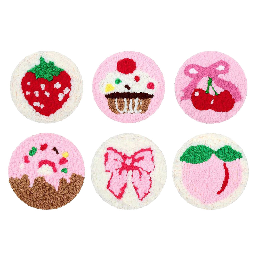 Dessert Punch Needle Coasters Kits 6 Pack