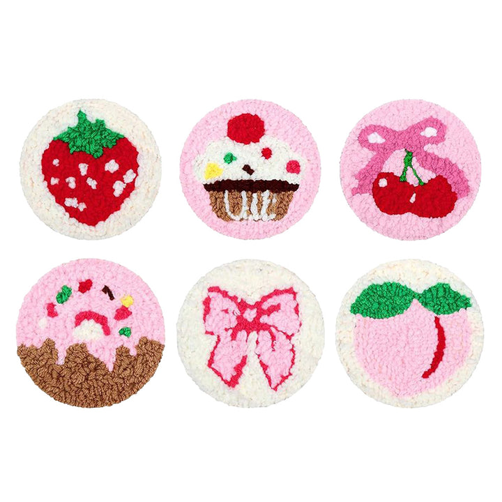 Dessert Punch Needle Coasters Kits 6 Pack