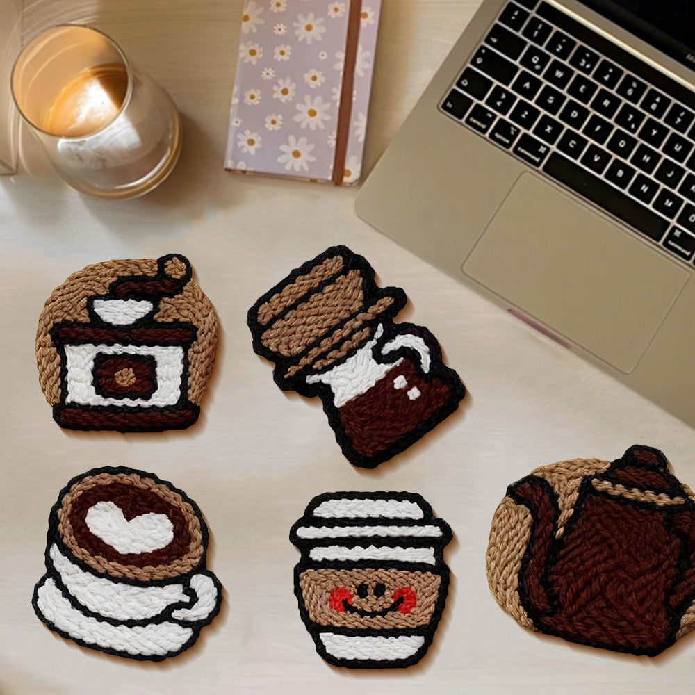 Coffee Gear Punch Needle Coasters Kits 6 Pack