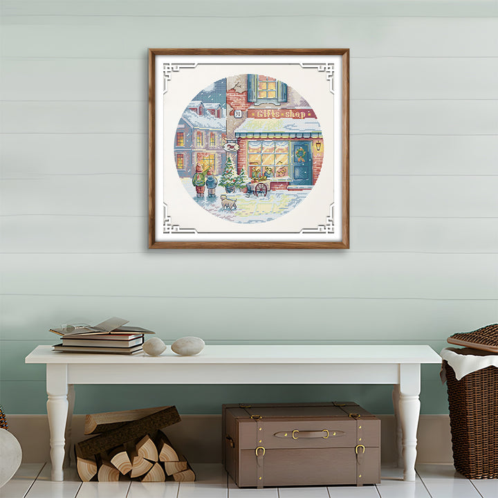 Christmas Eve Gift Shop Cross Stitch Kits