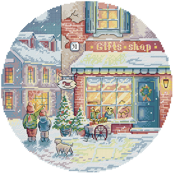 Christmas Eve Gift Shop Cross Stitch Kits