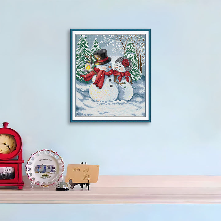 Snowman Couple Cross Stitch Kits