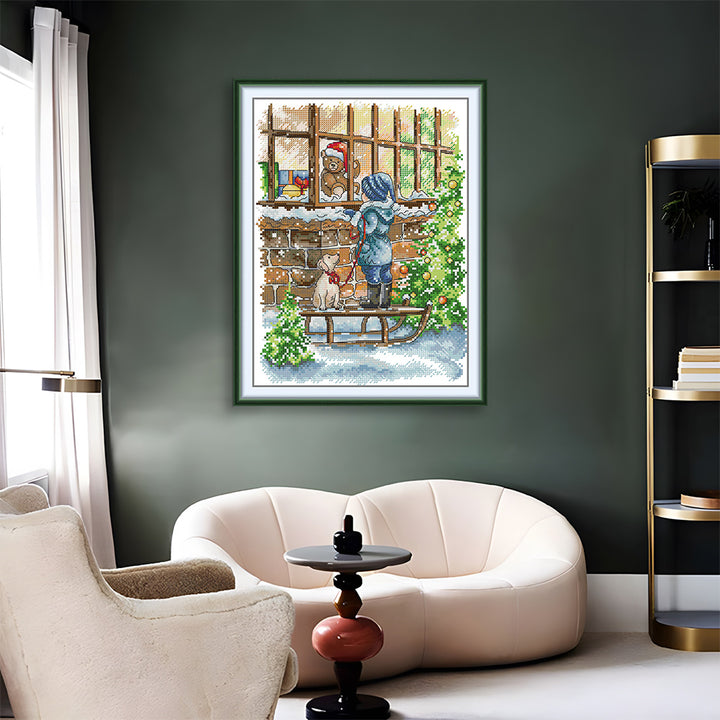 Christmas Window Display Cross Stitch Kits