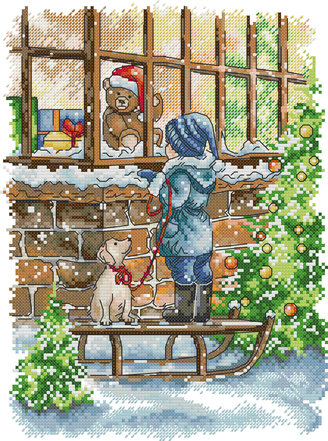 Christmas Window Display Cross Stitch Kits