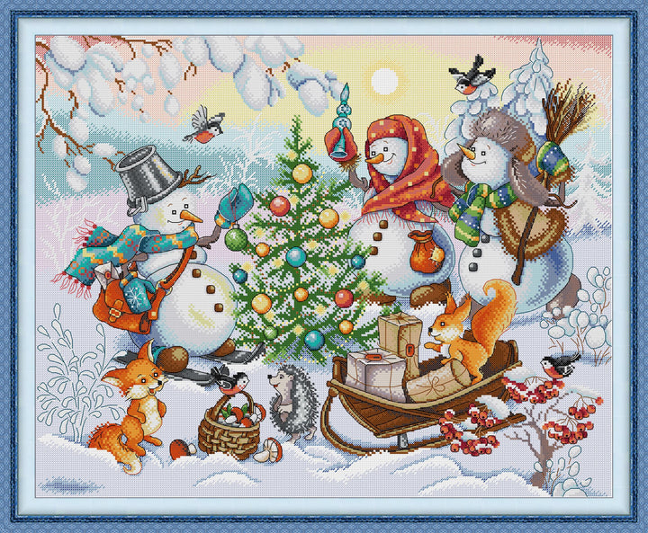 Snowman Party Cross Stitch Kits