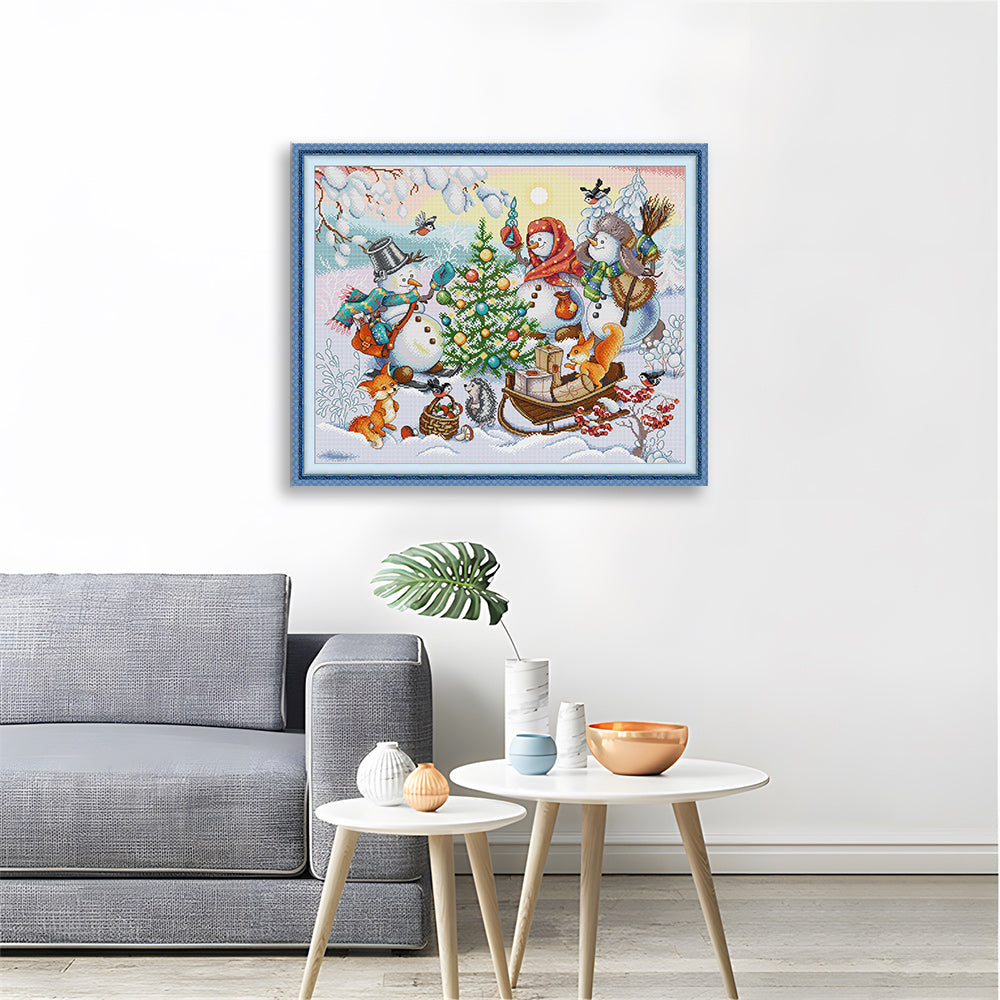 Snowman Party Cross Stitch Kits