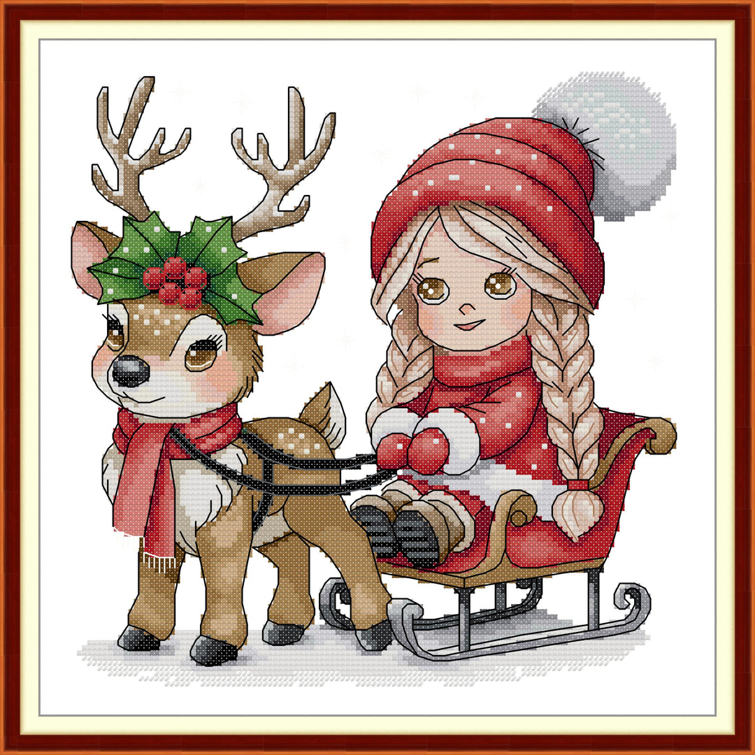 Christmas Little Girl Cross Stitch Kits