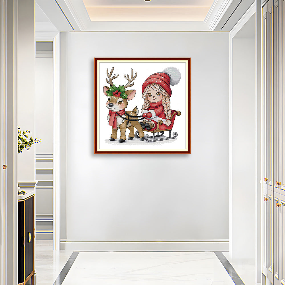 Christmas Little Girl Cross Stitch Kits