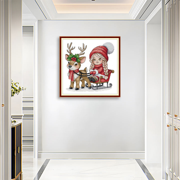 Christmas Little Girl Cross Stitch Kits