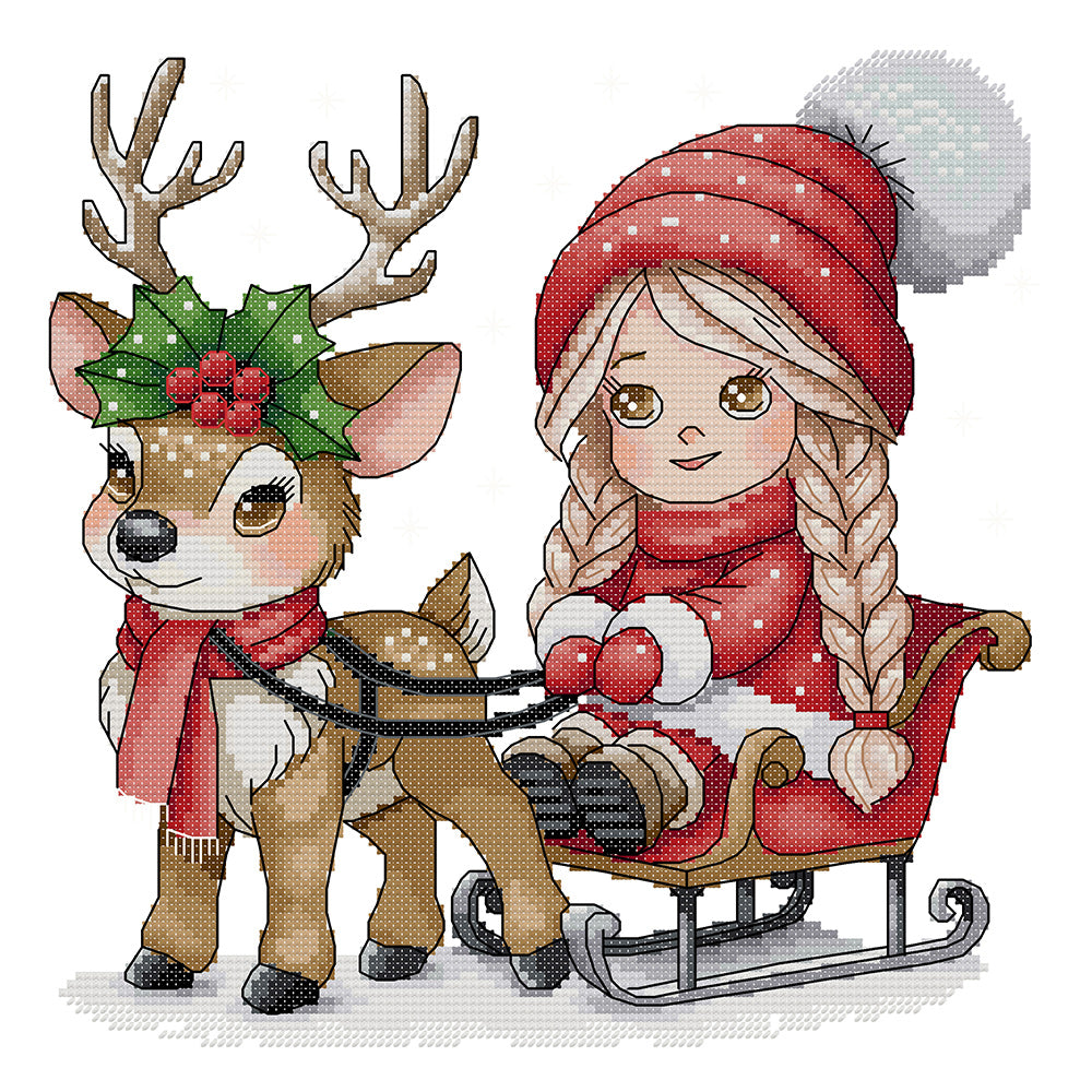 Christmas Little Girl Cross Stitch Kits