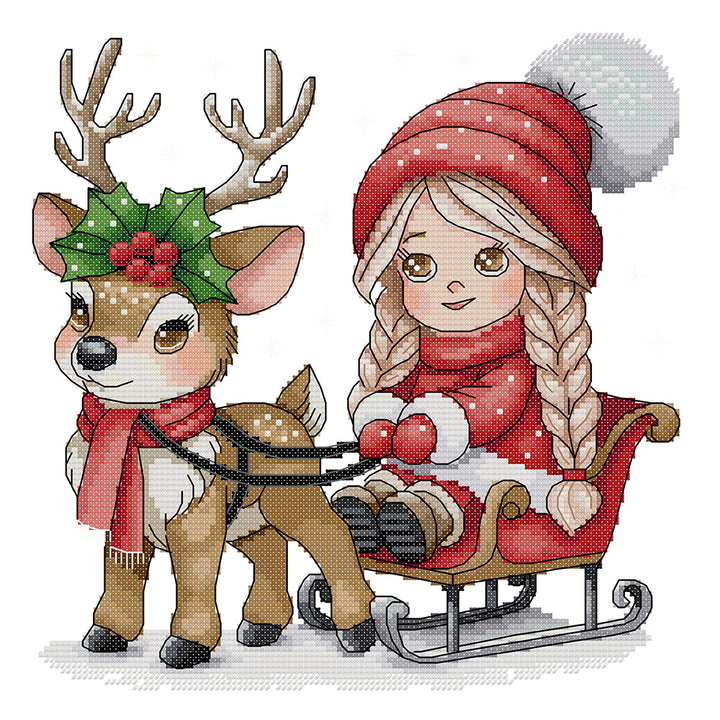 Christmas Little Girl Cross Stitch Kits