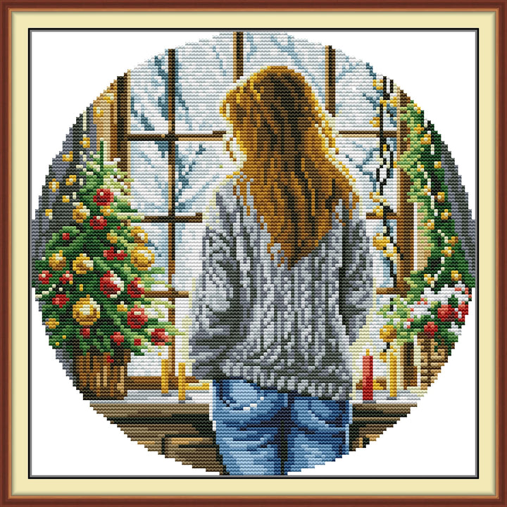 Woman by the Christmas Window Cross Stitch Kits
