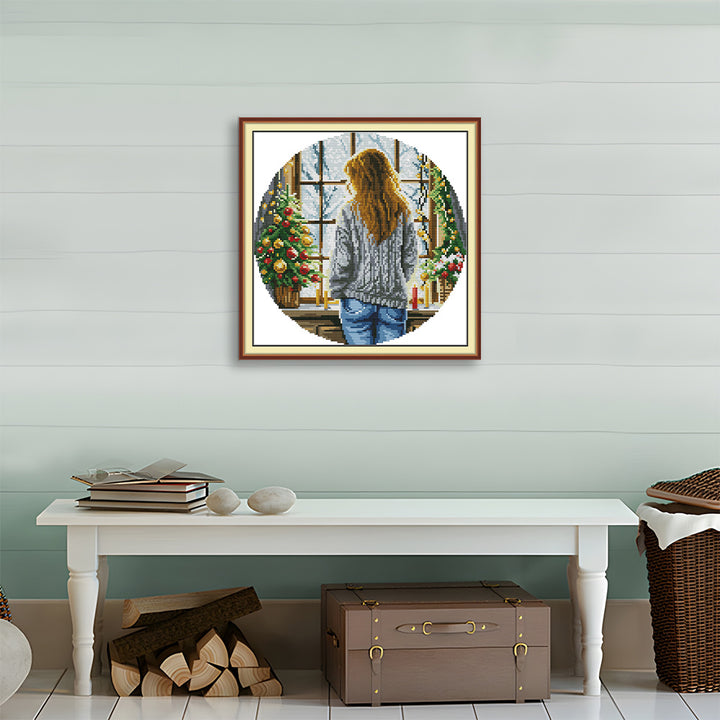 Woman by the Christmas Window Cross Stitch Kits