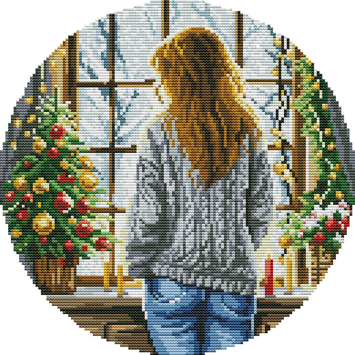 Woman by the Christmas Window Cross Stitch Kits