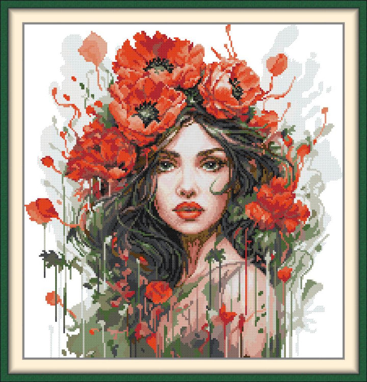 The Girl with Carnations Cross Stitch Kits