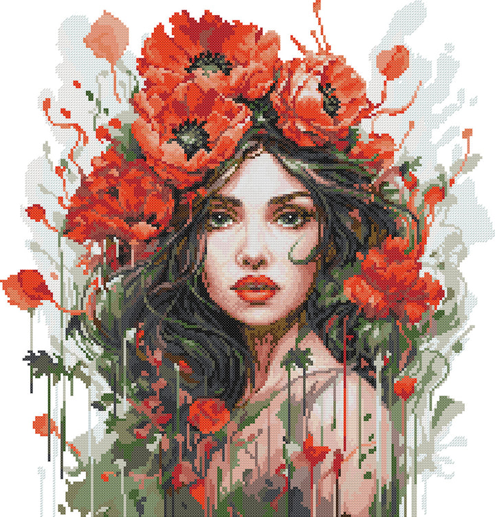 The Girl with Carnations Cross Stitch Kits