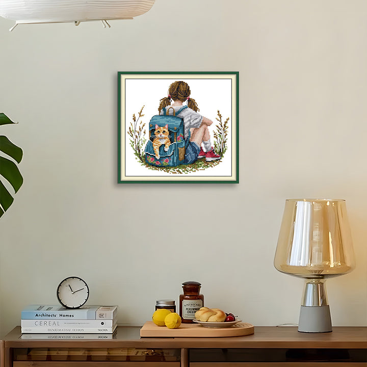 The Girl and the Kitten Cross Stitch Kits