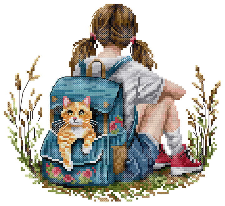 The Girl and the Kitten Cross Stitch Kits