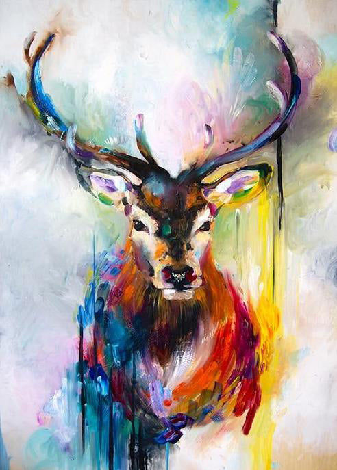 Oil Painting Elk Cross Stitch Kits