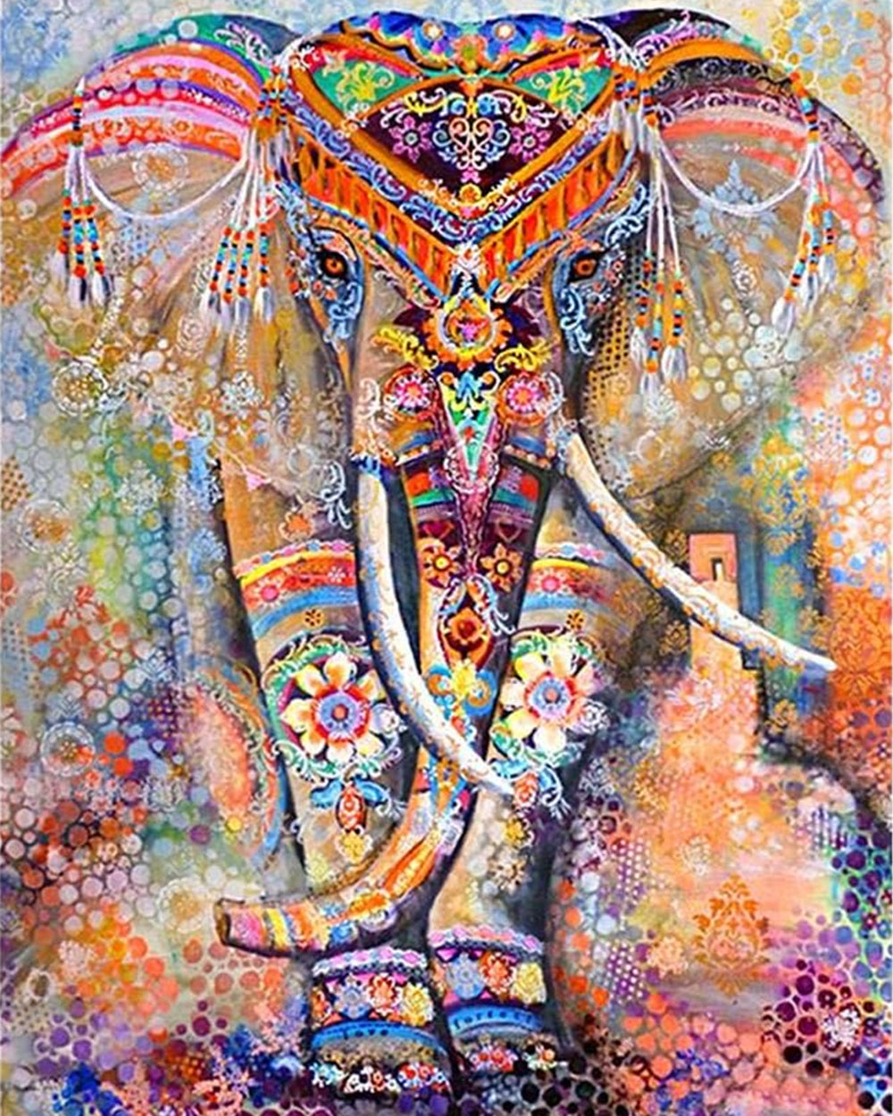 Decorative Painted Elephant Cross Stitch Kits