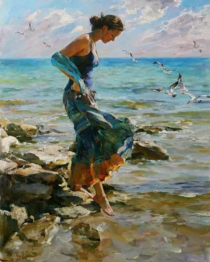 Girl at the Beach Cross Stitch Kits