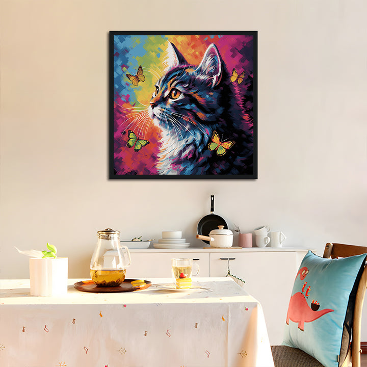 Kitten Looking at Butterfly Cross Stitch Kits