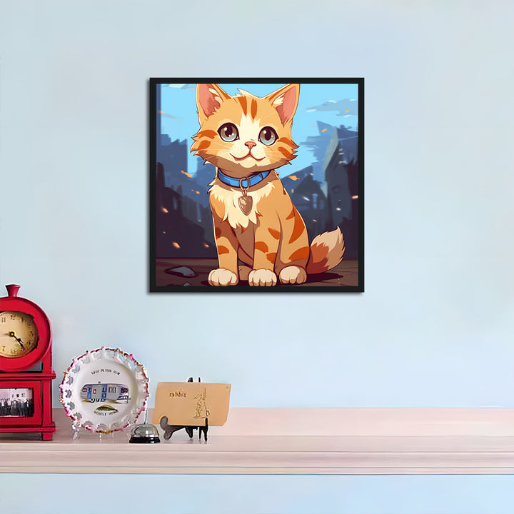 Cartoon Little Orange Cat Cross Stitch Kits