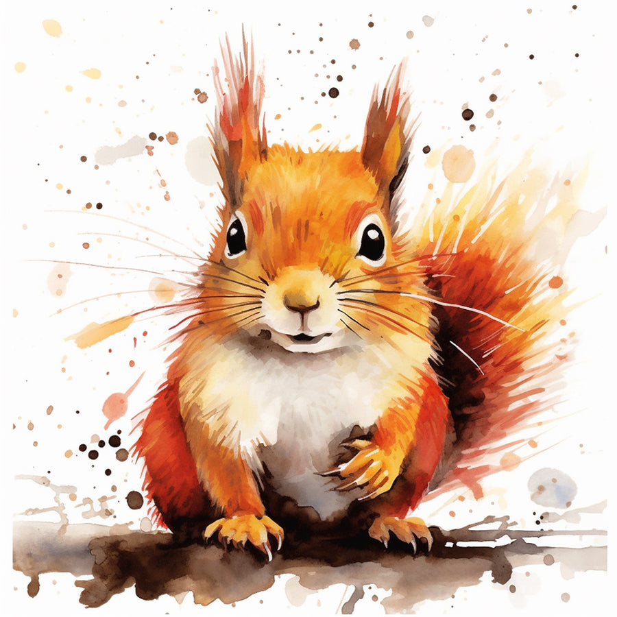 Watercolor Red Squirrel Cross Stitch Kits