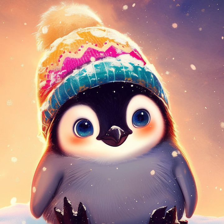 Little Penguin Wearing Winter Hat Cross Stitch Kits