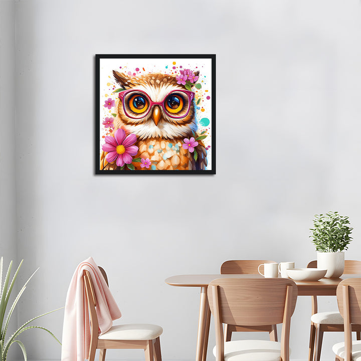 Owl with Glasses Cross Stitch Kits