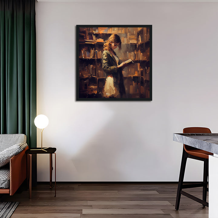 Girl Reading in Library Cross Stitch Kits